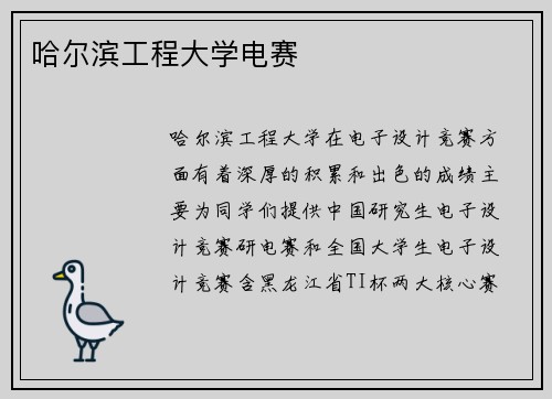 哈尔滨工程大学电赛
